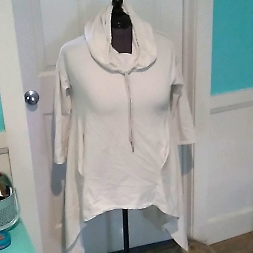 Womens medium, asymetrical, cowl neck shirt. NWOT